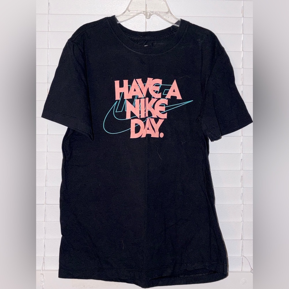 Nike Black Tee with White Text